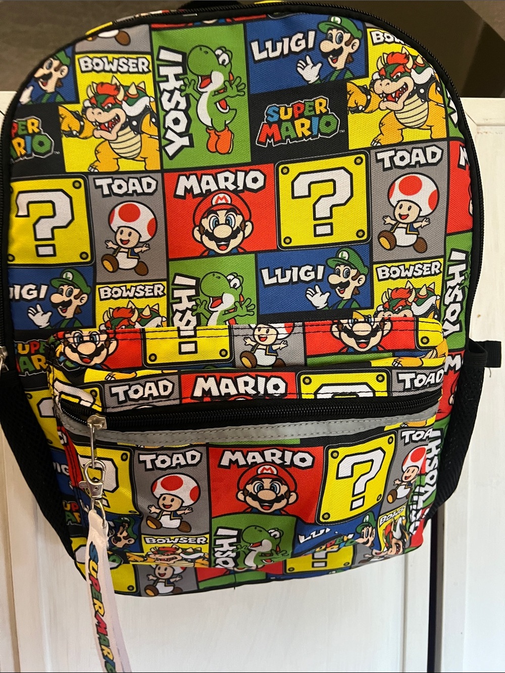 Nintendo Super Mario Patchwork Backpack - Red, Yellow, Blue, Green, Black
